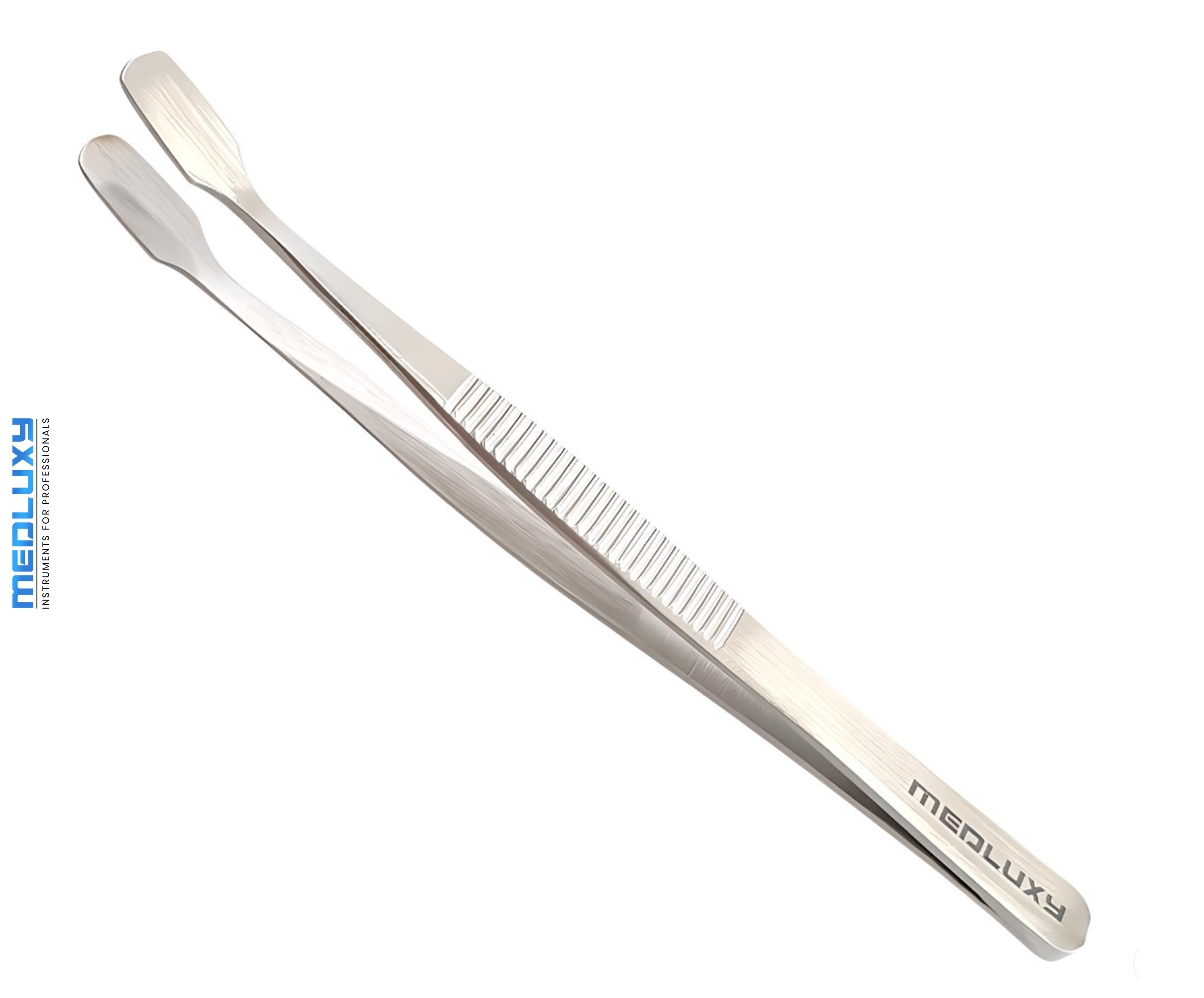 Medluxy Pro - Hobby Tweezers - Slightly curved tip - 12 cm - Stainless steel - Multifunctional - Scoop tweezers (model building, hobby tweezers, crafts, electronics, tweezers)